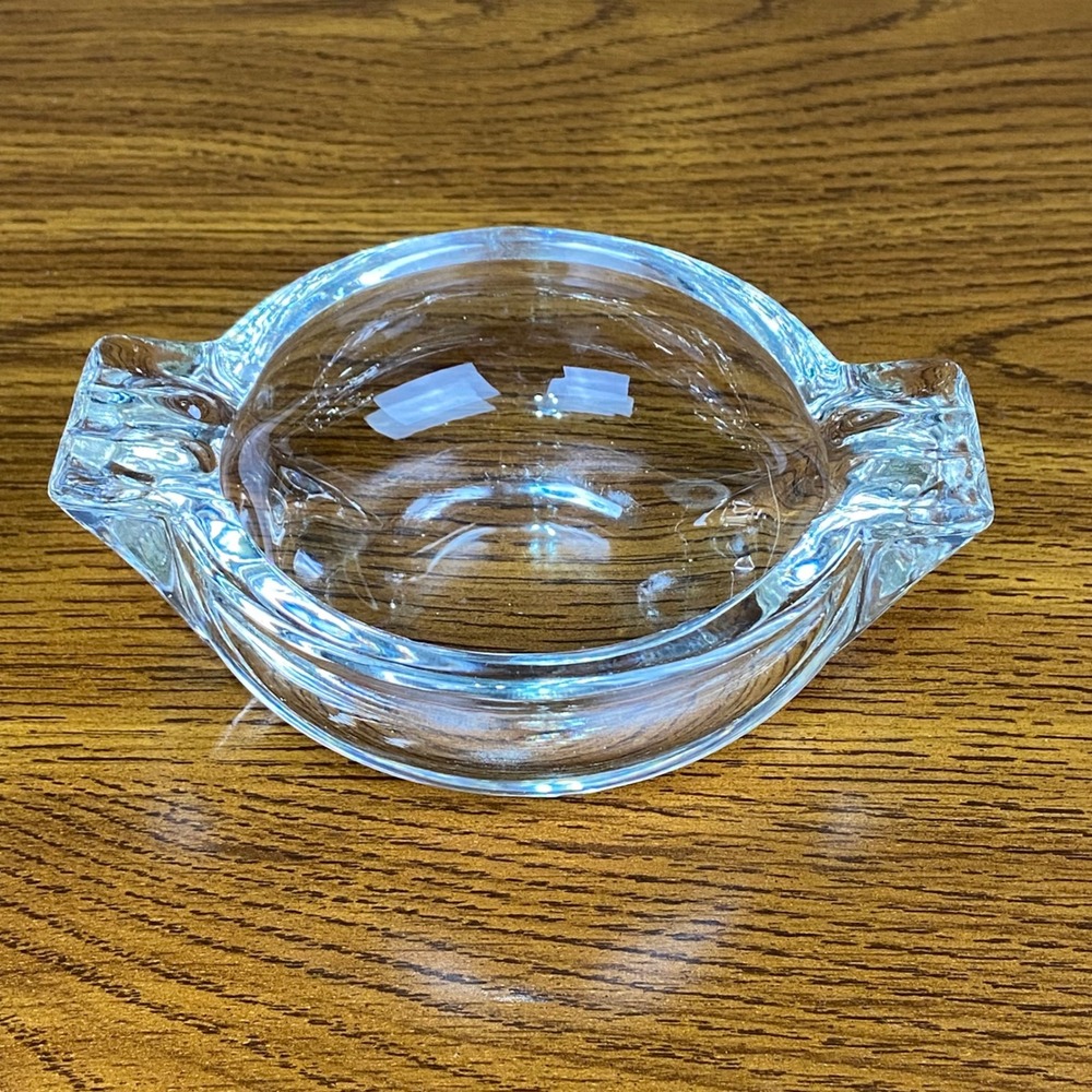 Vintage Federal Glass Color King Clear 5" Ashtray Round Cigarette Holder Heavy